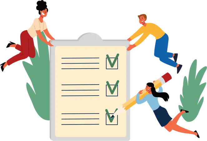 Employees are check listing their tasks  Illustration