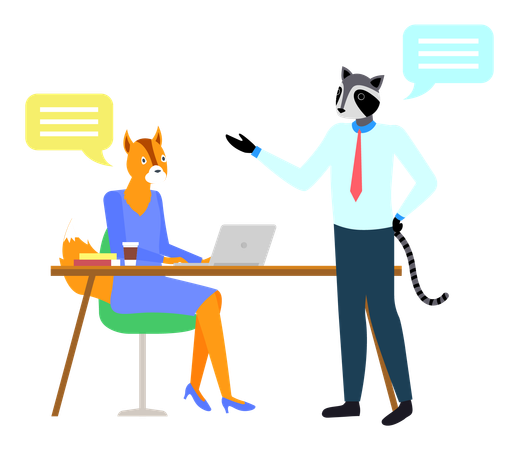 Employees are discussing in meeting  Illustration