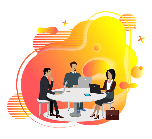 Employees are discussing in meeting  Illustration