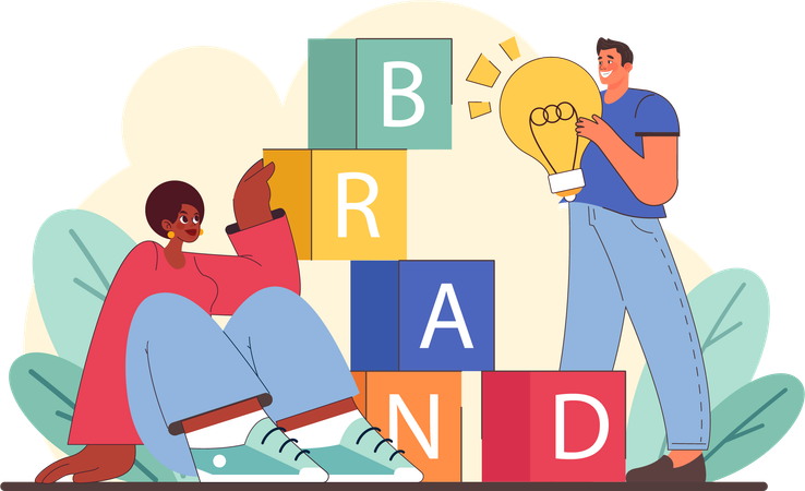 Employees are doing brand promotion  Illustration