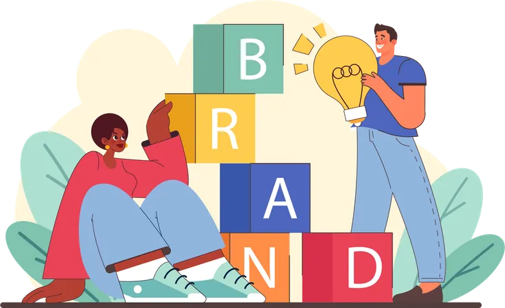 Employees are doing brand promotion  Illustration