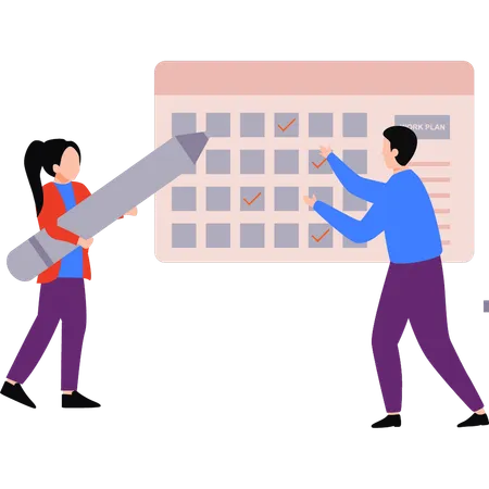 Employees are doing task management  Illustration