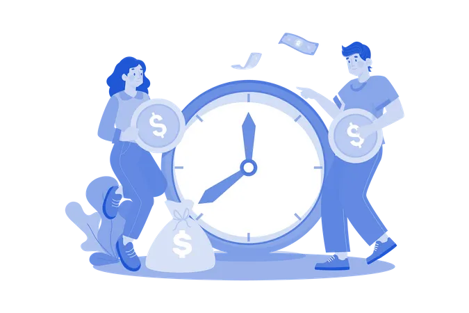 Employees are managing time schedule to complete their work  Illustration