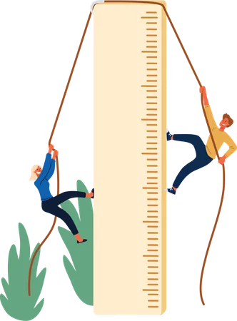 Employees are measuring their skills  Illustration