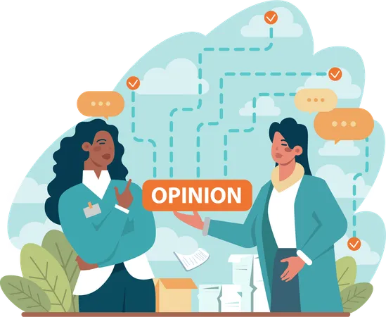 Employees are sharing their opinions  Illustration