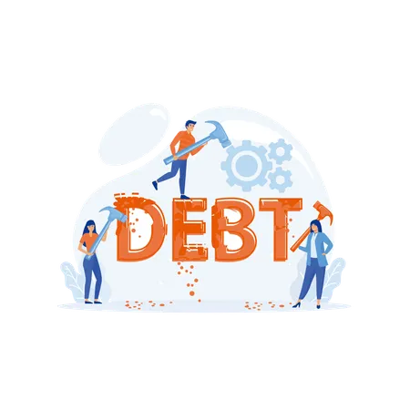 Employees are trying to bring company out of debts  Illustration