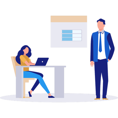 Employees are working in office  Illustration