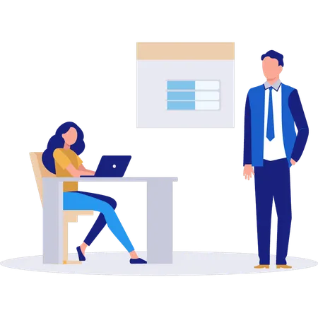 Employees are working in office  Illustration