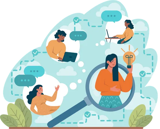 Employees are working remotely  Illustration