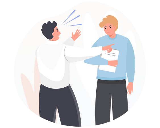 Employees arguing over project work  Illustration
