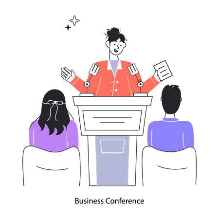 Employees Attending Business Conference  Illustration