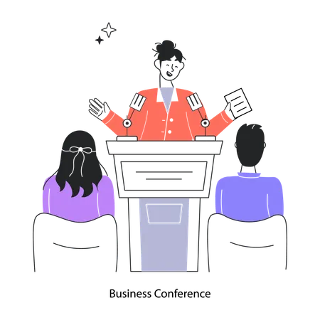 Employees Attending Business Conference  Illustration