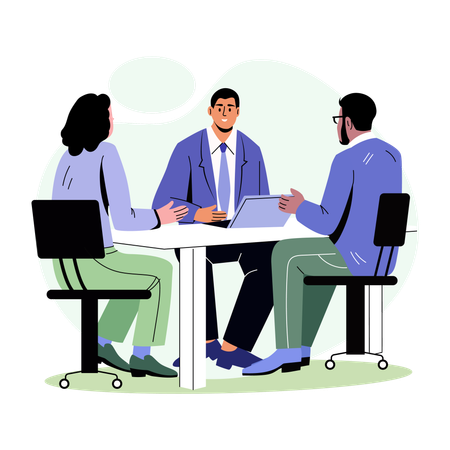 Employees attending Client meeting  Illustration