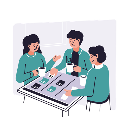 Employees attending Daily Standup Meeting  Illustration