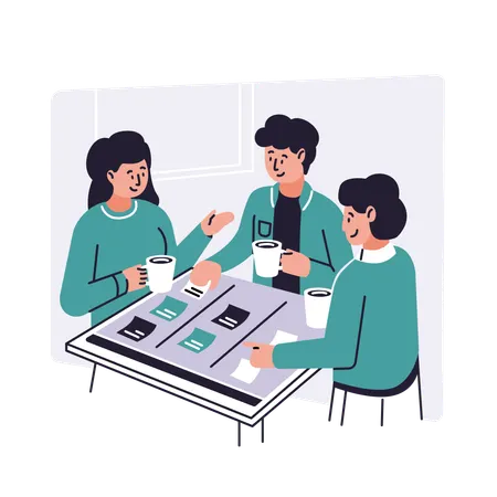 Employees attending Daily Standup Meeting  Illustration