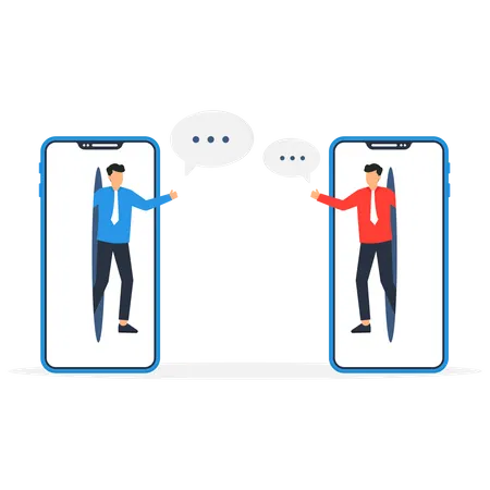 Successful Communication Discussion Or Interview Achieve Business Agreement Solution Or Partnership Deal Perfect Match Connection Concept イラスト