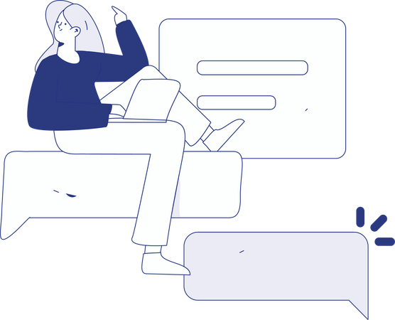 Employees attending virtual meeting  Illustration