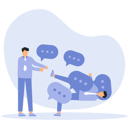 Employees bullying each other in company  Illustration