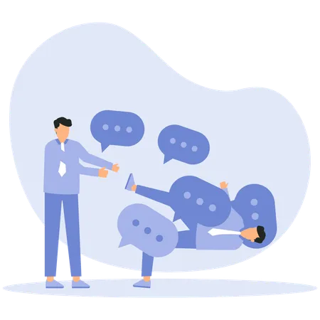 Employees bullying each other in company  Illustration