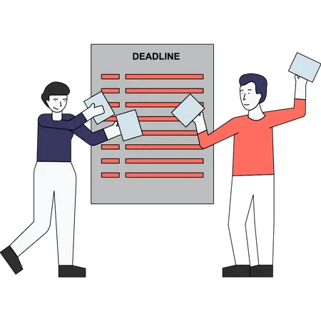 Employees catching the deadline Illustration