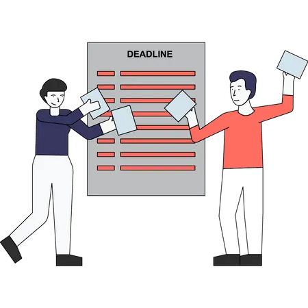 Employees catching the deadline  Illustration