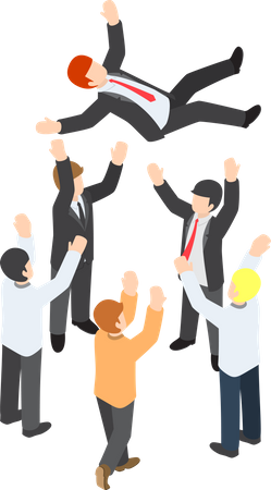 Employees celebrating success  Illustration