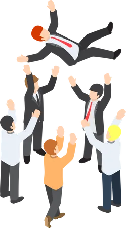 Employees celebrating success  Illustration