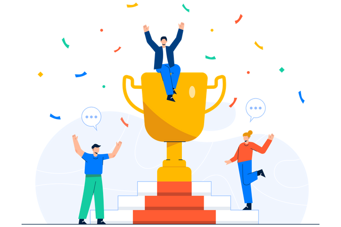 Employees celebrating success  Illustration
