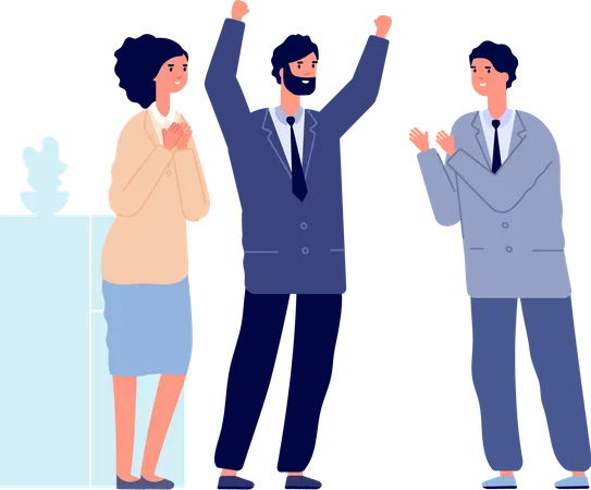 Employees clapping  Illustration