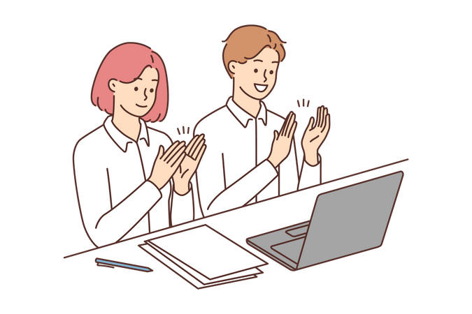 Employees clapping Illustration