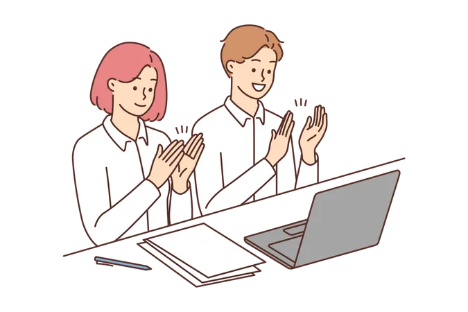 Employees clapping  Illustration