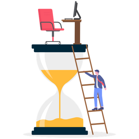 Employees complete their work in limited time  Illustration