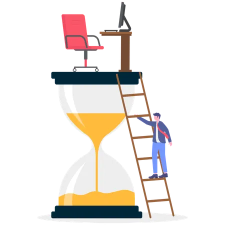 Employees complete their work in limited time  Illustration