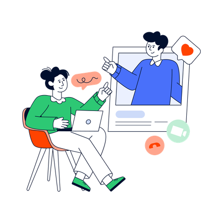 Employees conduct Online Meeting  Illustration