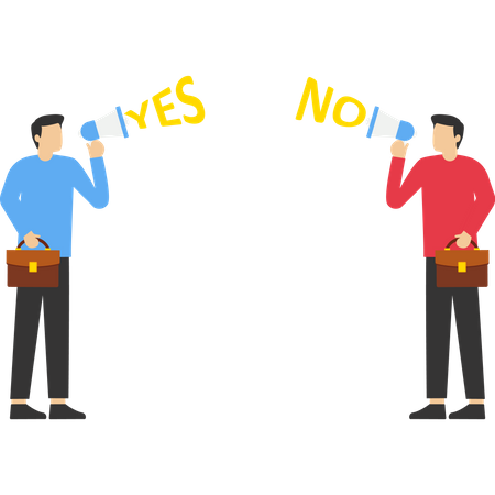 Employees debated yes or no  Illustration