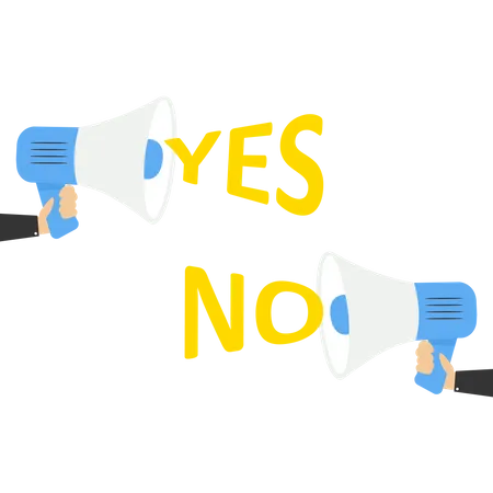 Employees debated yes or no  Illustration