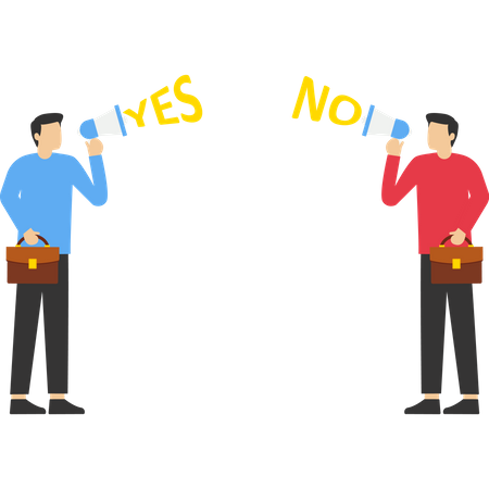 Employees debated yes or no  Illustration