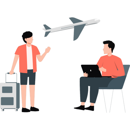 Employees discussing about business tour  Illustration