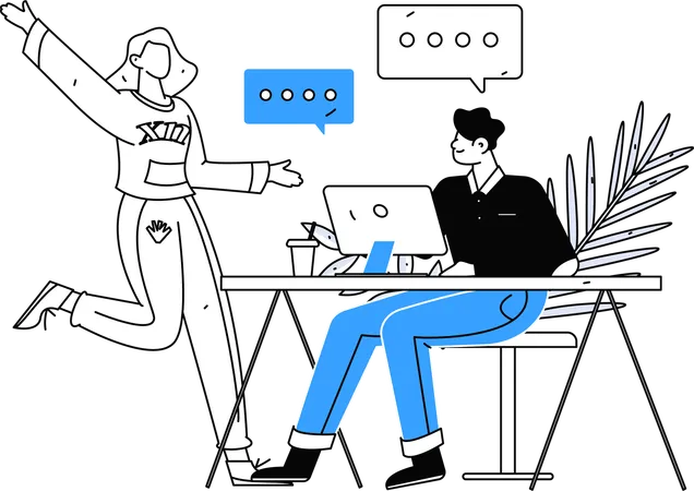 Employees doing Business Discussion  Illustration