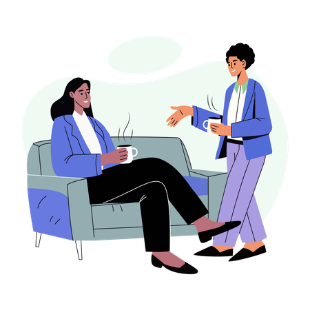 Employees doing Coffee chat  Illustration