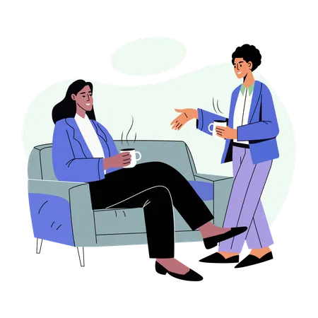 Employees doing Coffee chat  Illustration