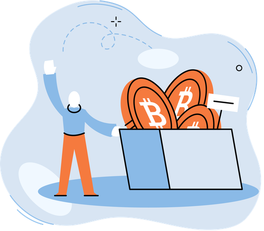 Employees doing Cryptocurrency exchange  Illustration