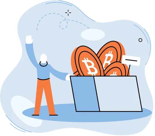 Employees doing Cryptocurrency exchange  Illustration