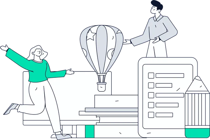 Employees doing Customer Behaviour  Illustration