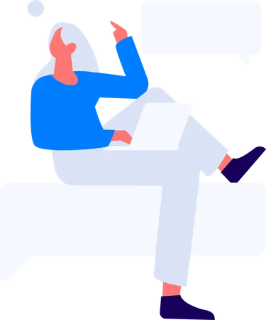 Employees doing discussion about data chart  Illustration