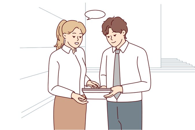 Employees doing discussion  Illustration