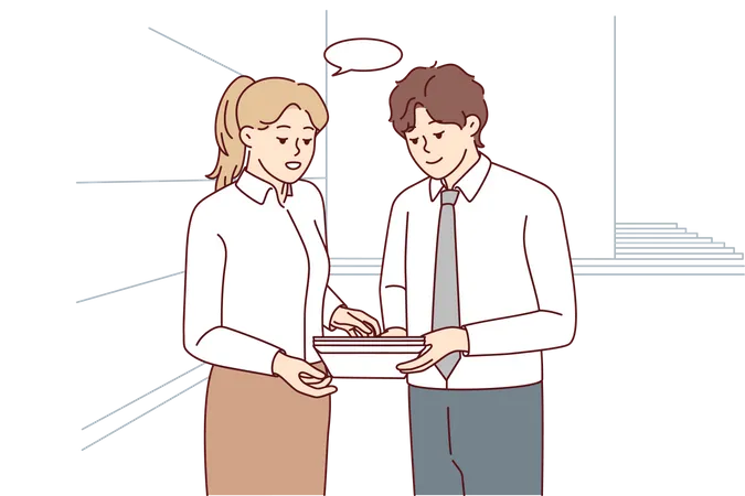 Employees doing discussion  Illustration