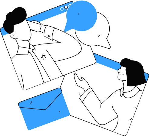 Employees doing discussion  Illustration