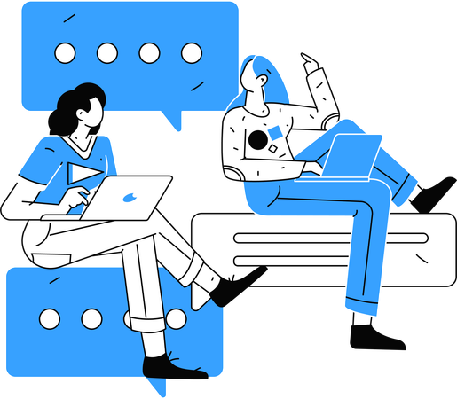 Employees doing discussion  Illustration