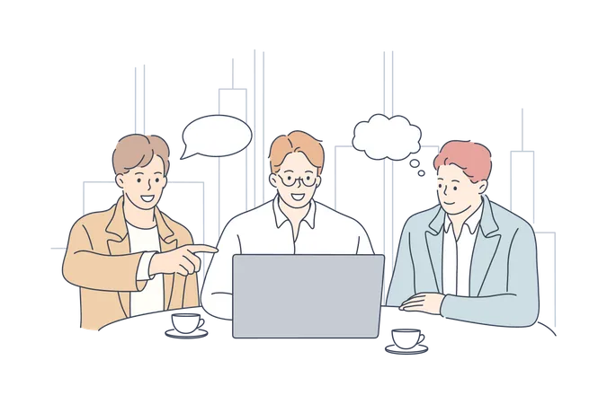 Employees doing discussion  Illustration